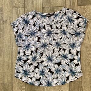 Banana Republic Floral Women's Blouse - Black and Blue